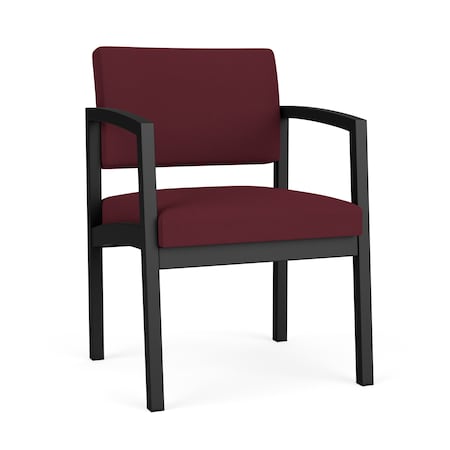 Lesro Lenox Steel Guest Chair, Wine/Mulberry (Red) Seat, Wine/Mulberry Back, 22.5 W 24.5 L 32 H LS1101